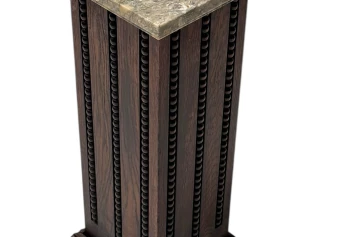 French Art Deco Pedestal with Multi-Colored Marble Top, 1930s